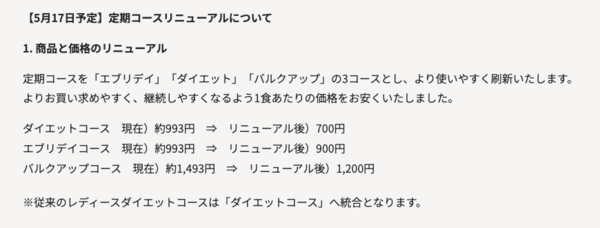 筋肉食堂DELIのリニューアル内容